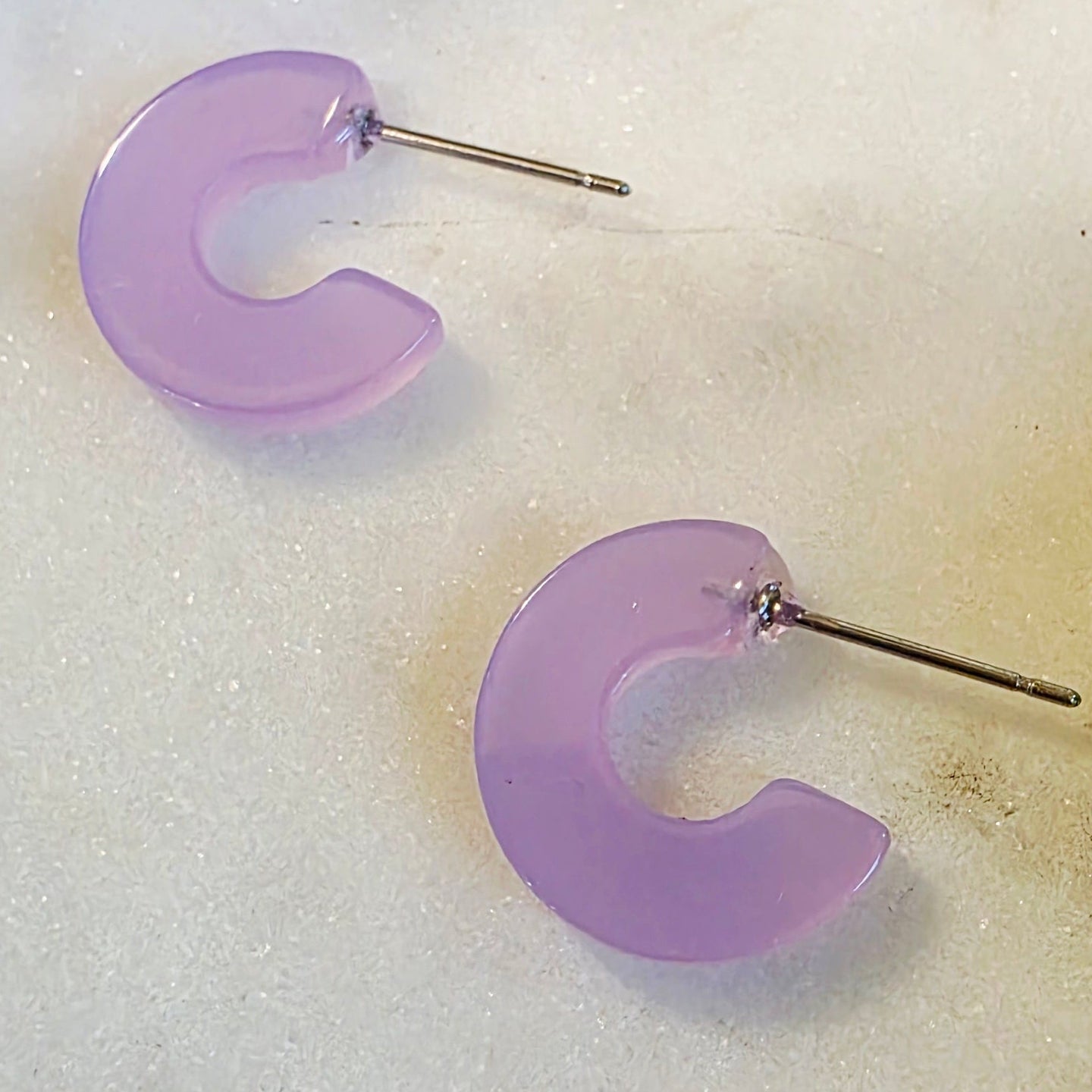 Purple Mini Pebble Hoops