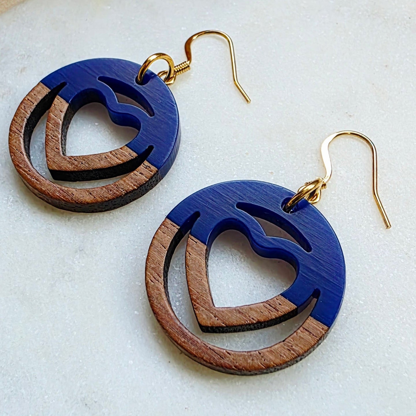 Purple Heart Cutout Dangles