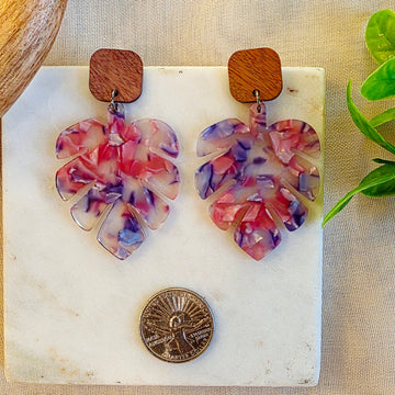 Purple Leaf Marbled Dangles 2