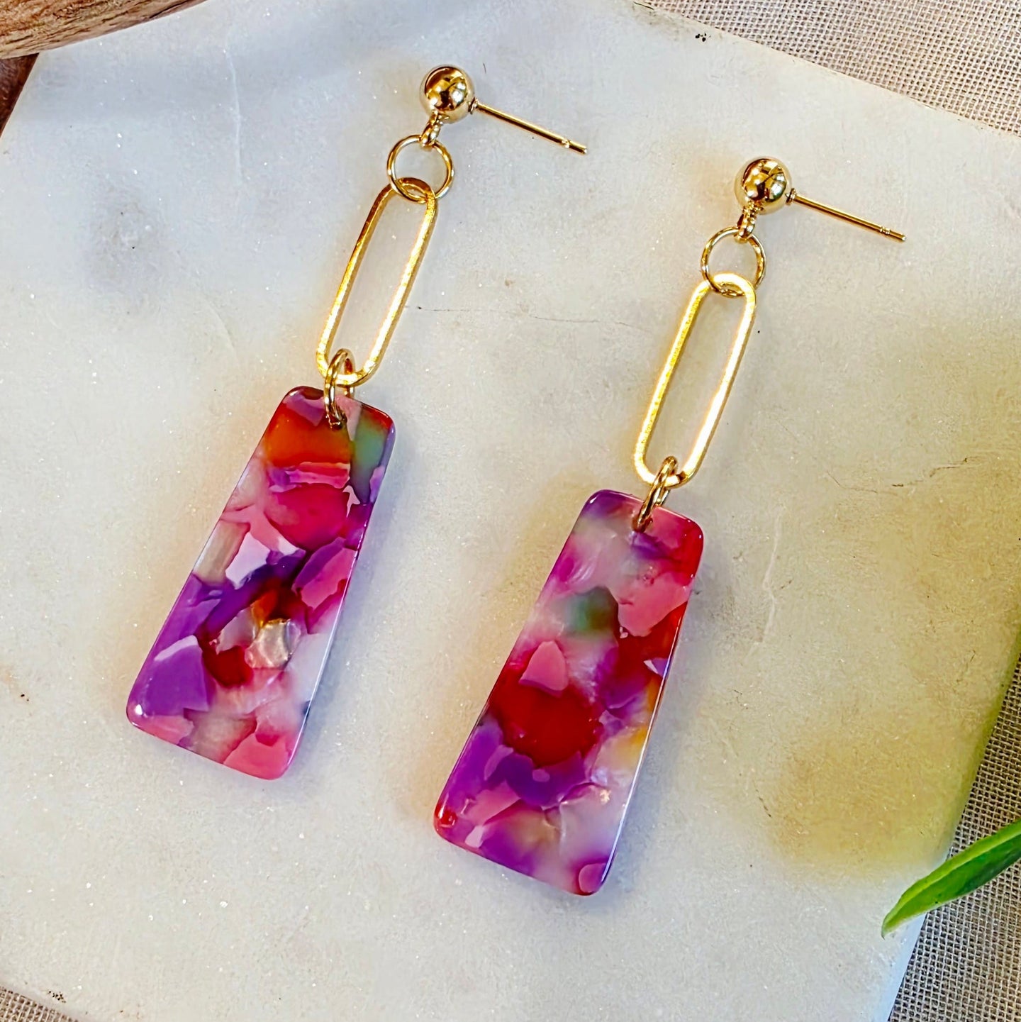 Purple Trapezoid Layered Dangles