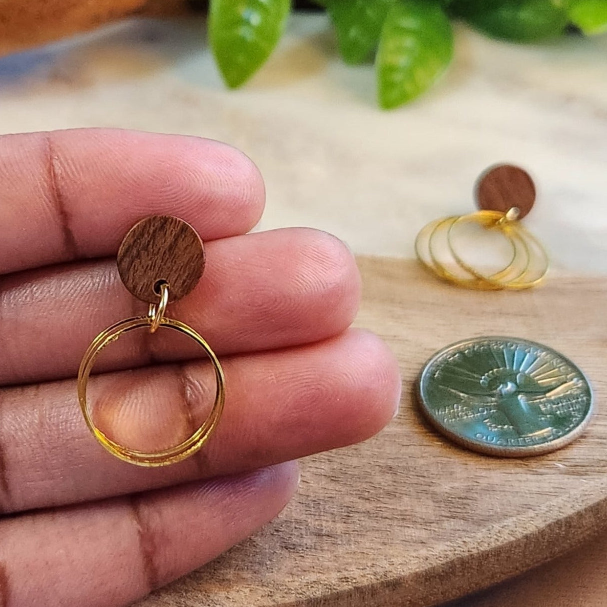 Walnut Mini Drop Dangles