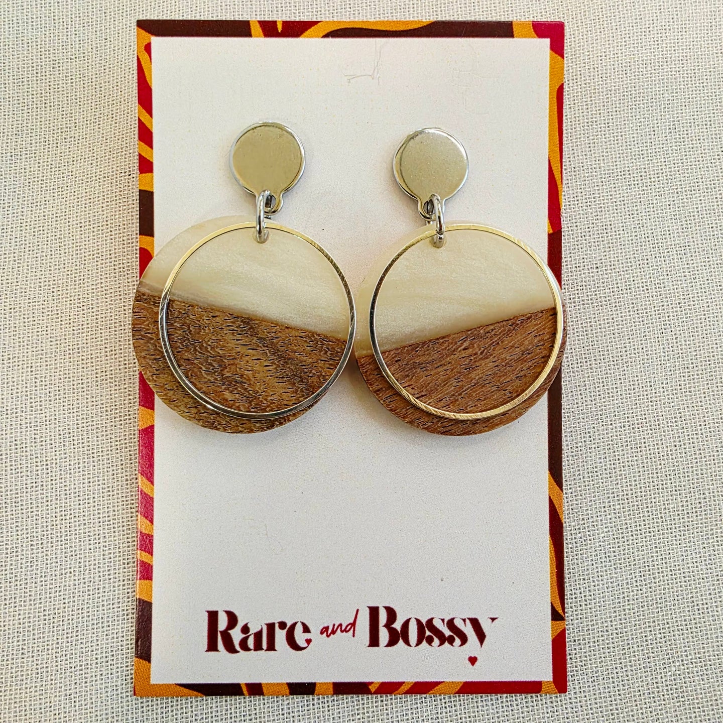Ivory Layered Circle Dangles
