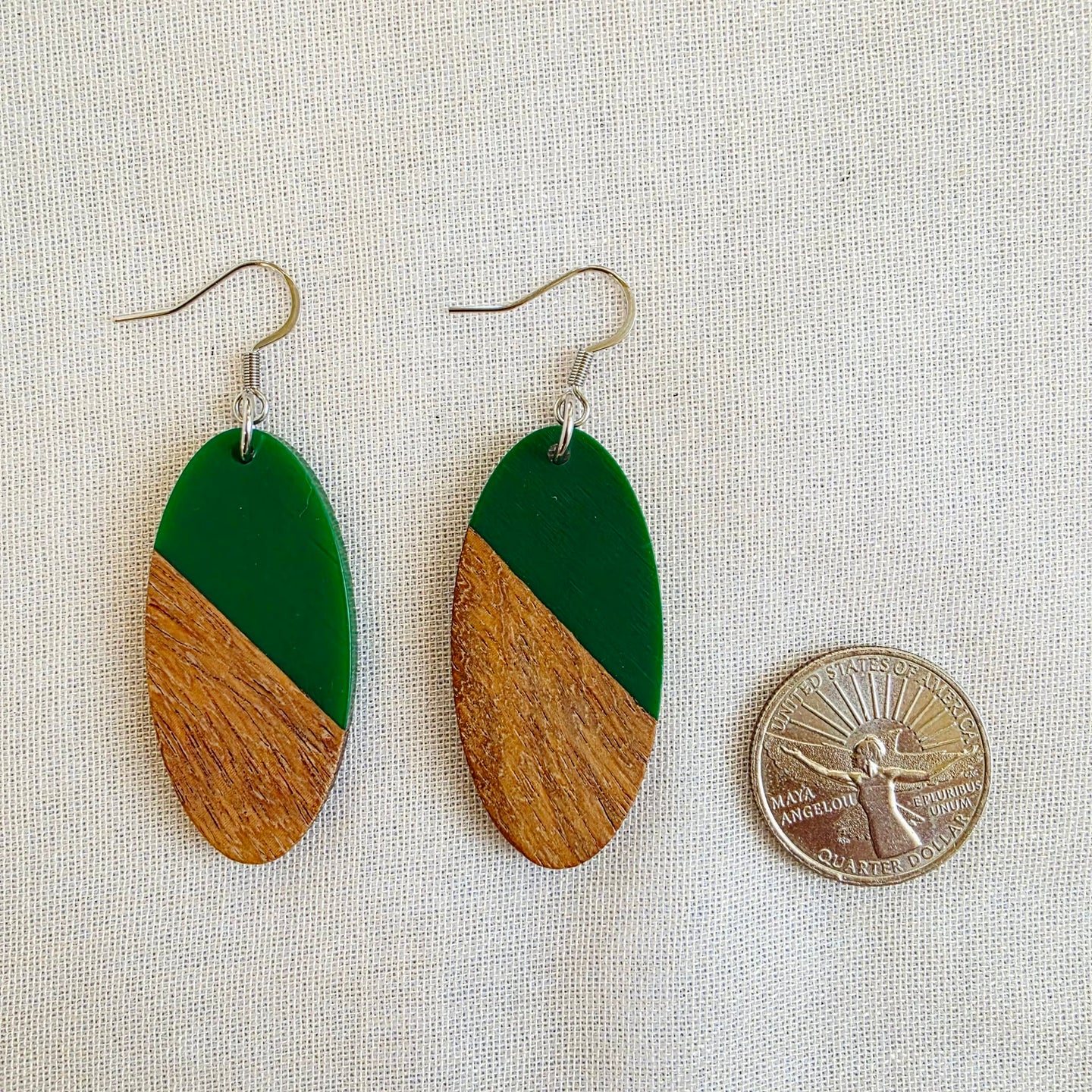 Green Oval Dangles
