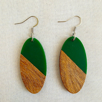 Green Oval Dangles