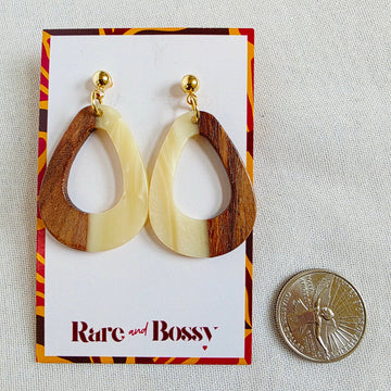 Ivory Open Teardrop Dangles