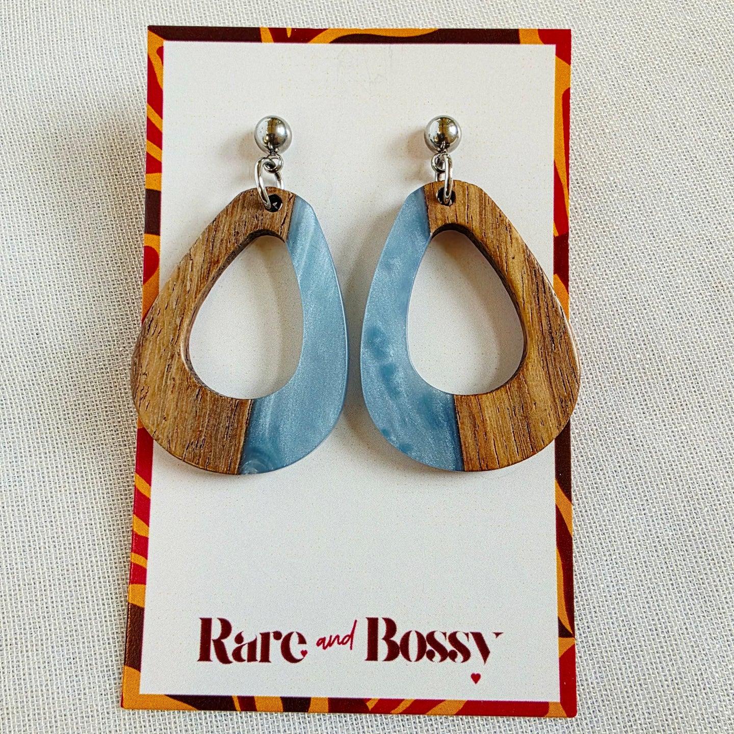 Light Blue Open Teardrop Dangles