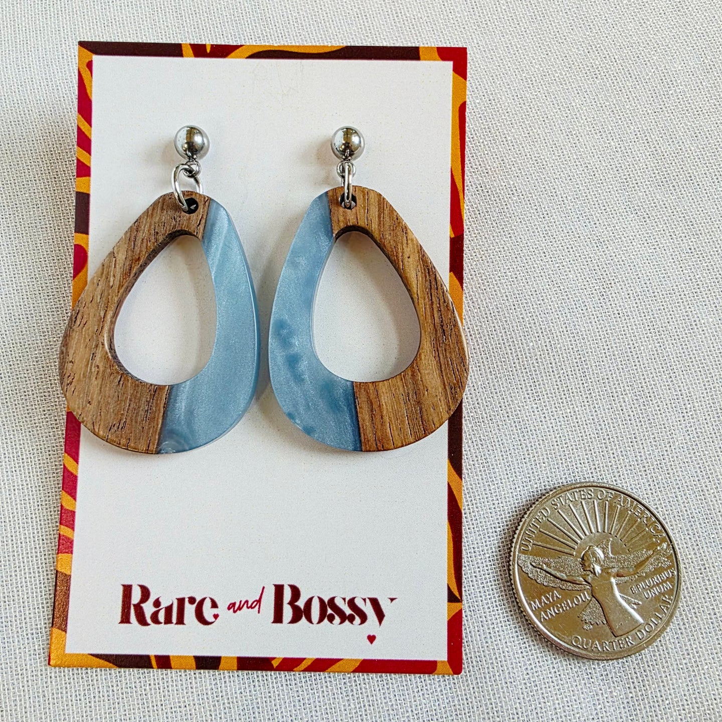 Light Blue Open Teardrop Dangles