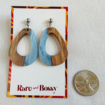 Light Blue Open Teardrop Dangles