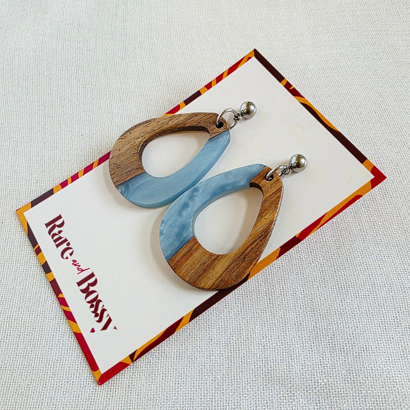 Light Blue Open Teardrop Dangles