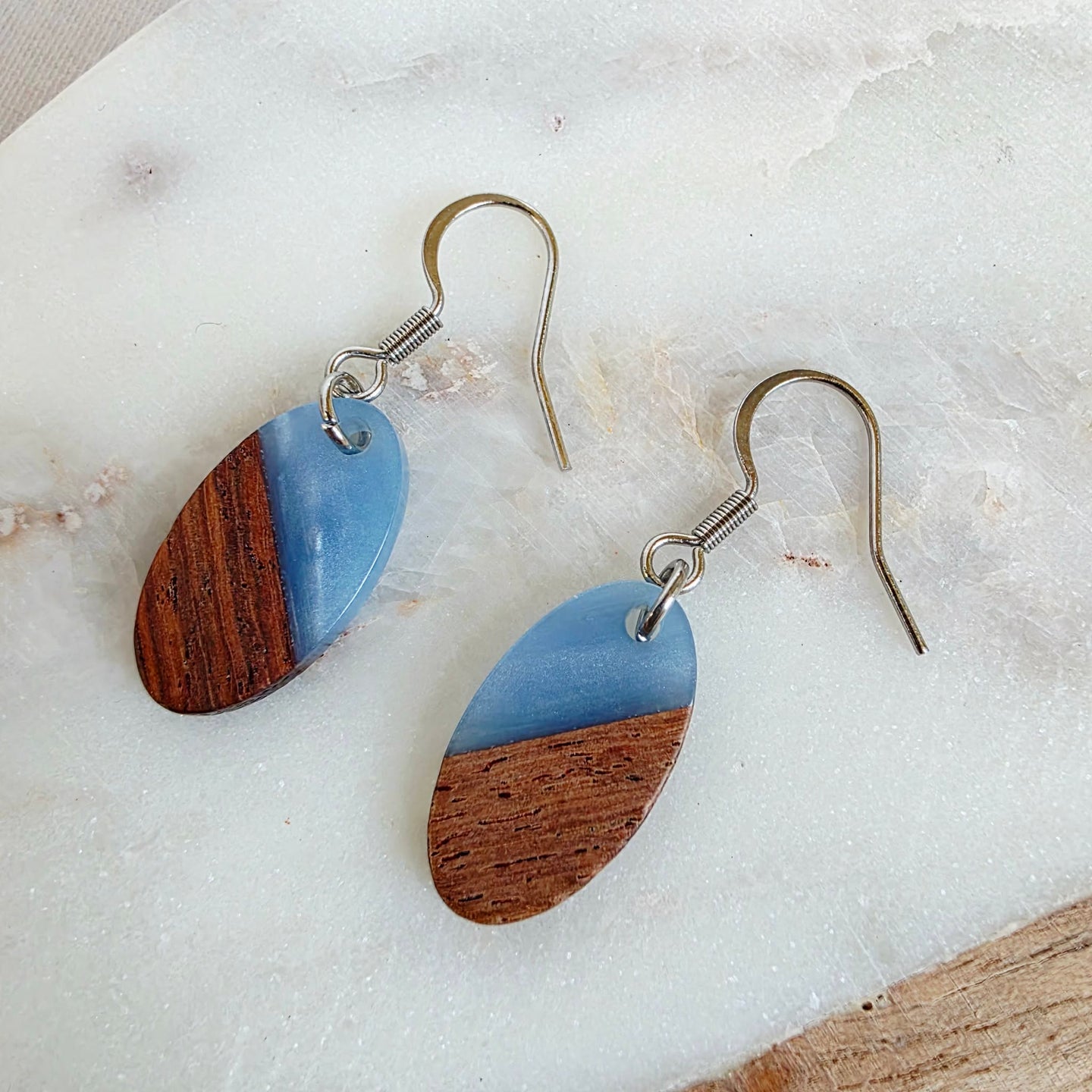 Blue Mini Oval Dangles