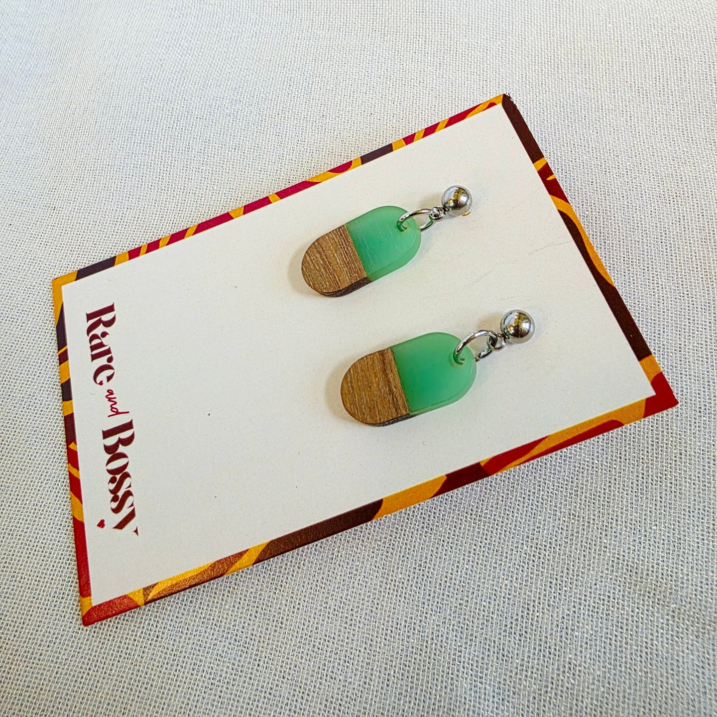 Aqua Green Mini Oval Dangles (Dr. Amy)