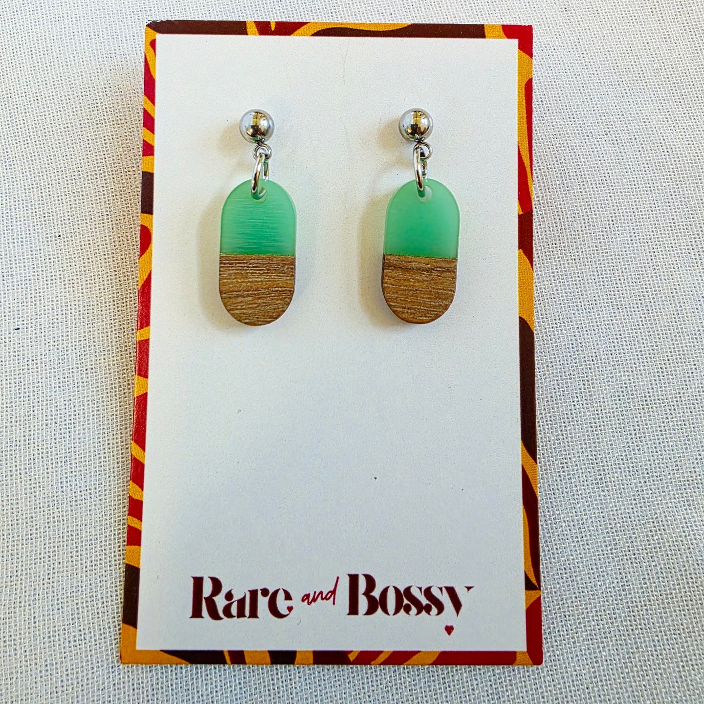 Aqua Green Mini Oval Dangles (Dr. Amy)
