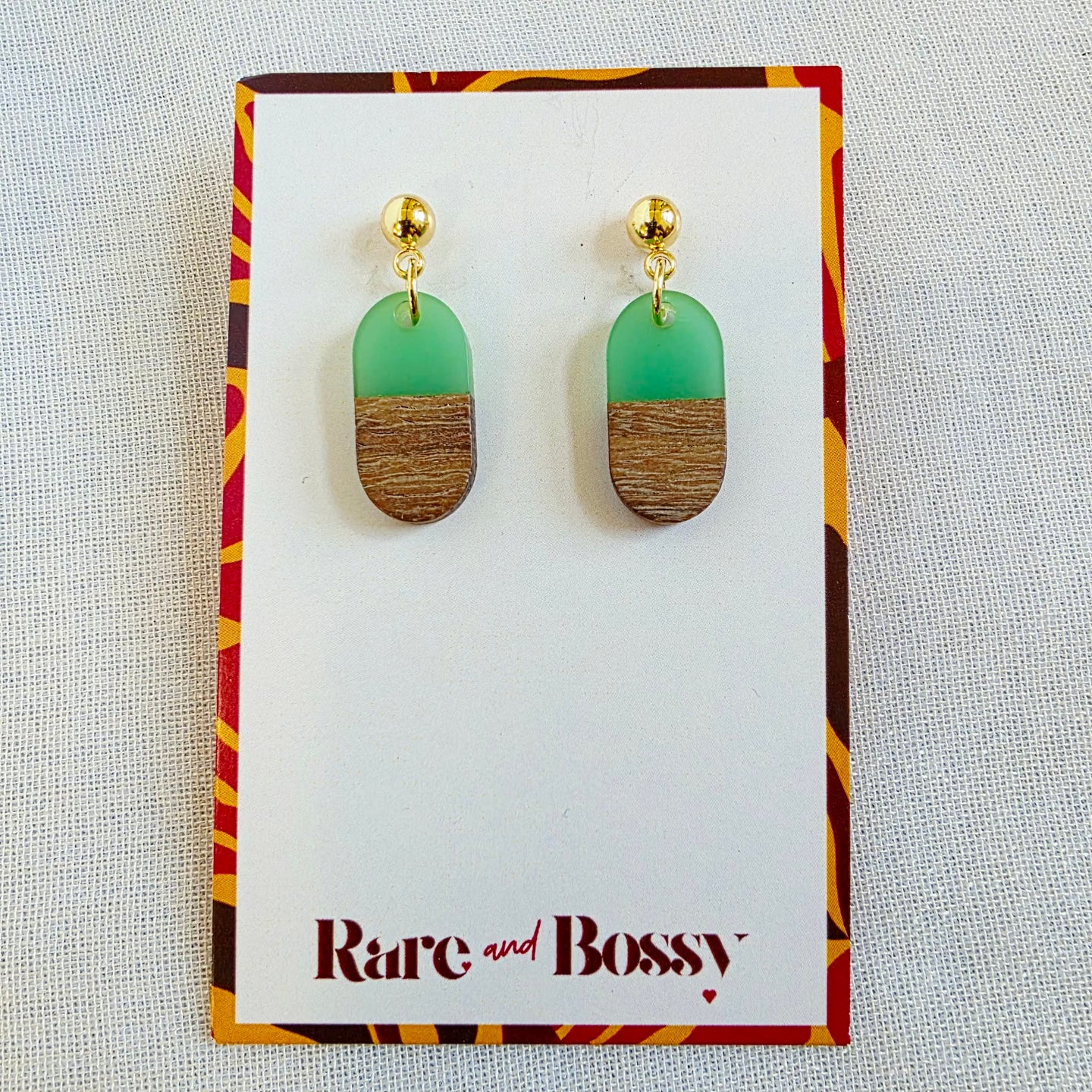 Aqua Green Mini Oval Dangles (Dr. Amy)