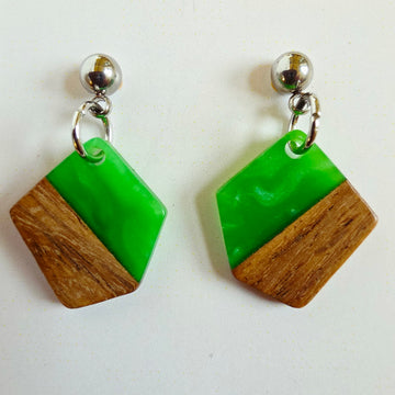 Green Mini Pentagon Dangles (Dr. Amy)