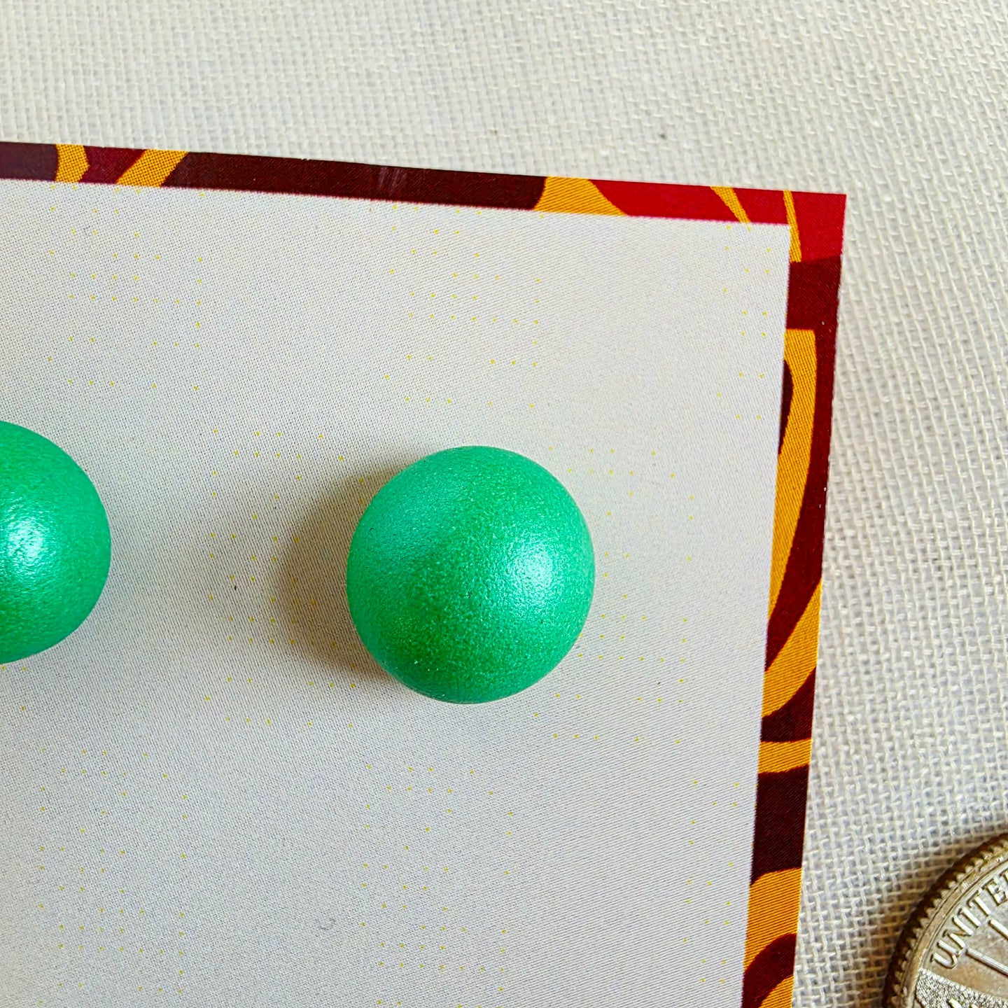 Emerald Green Pearl Studs