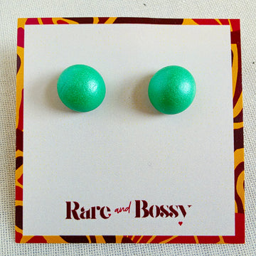 Emerald Green Pearl Studs