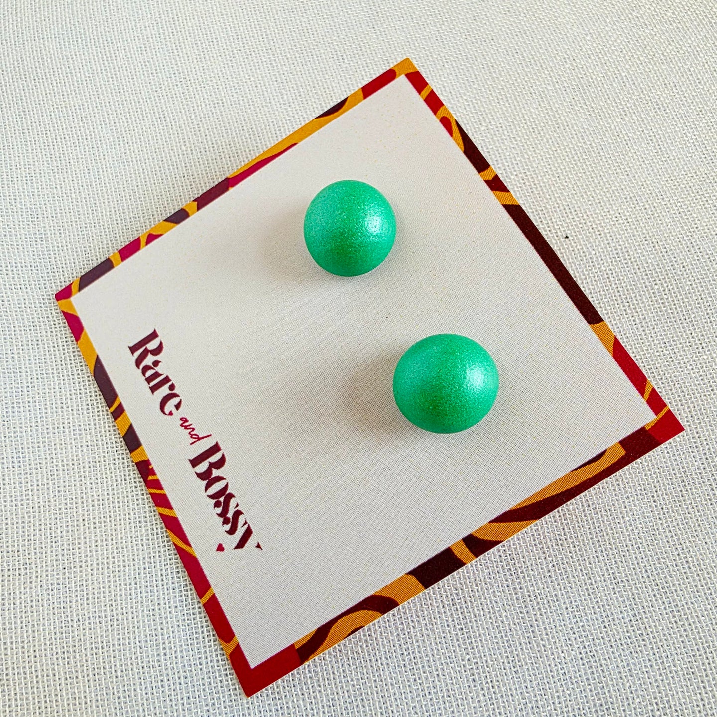 Emerald Green Pearl Studs