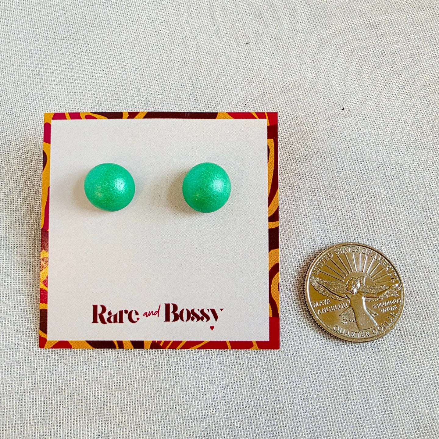 Emerald Green Pearl Studs