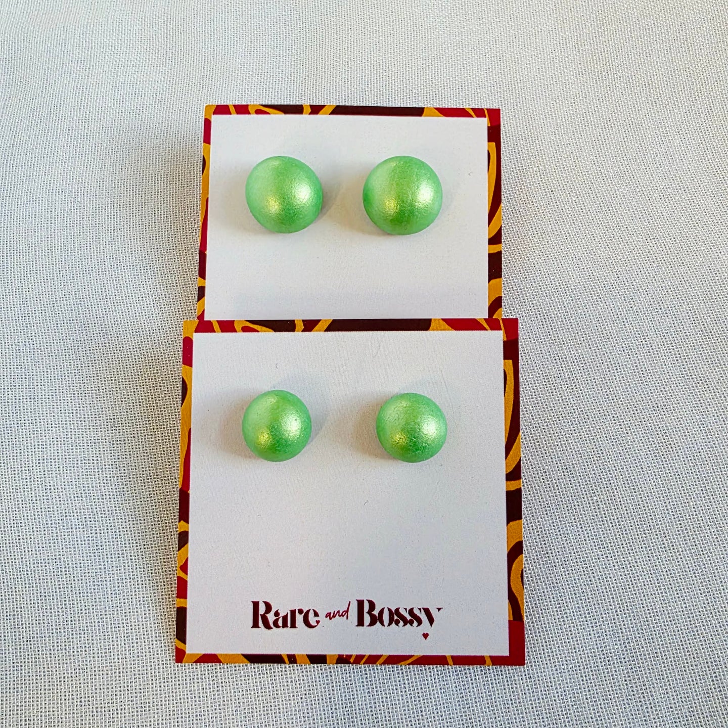 Lime Green Pearl Studs