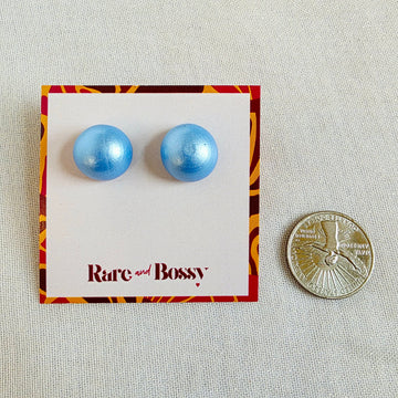 Sky Blue Pearl Studs