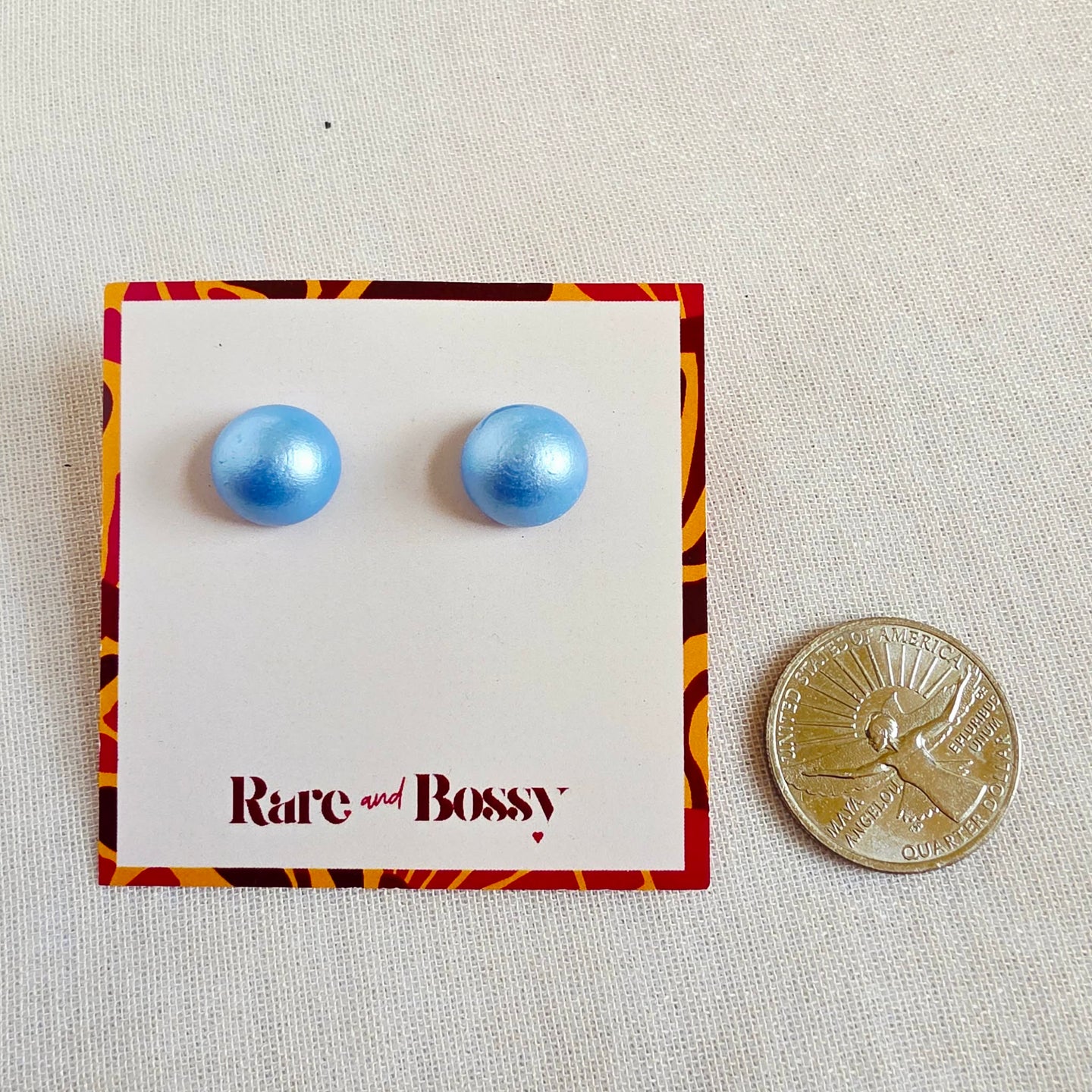 Sky Blue Pearl Studs