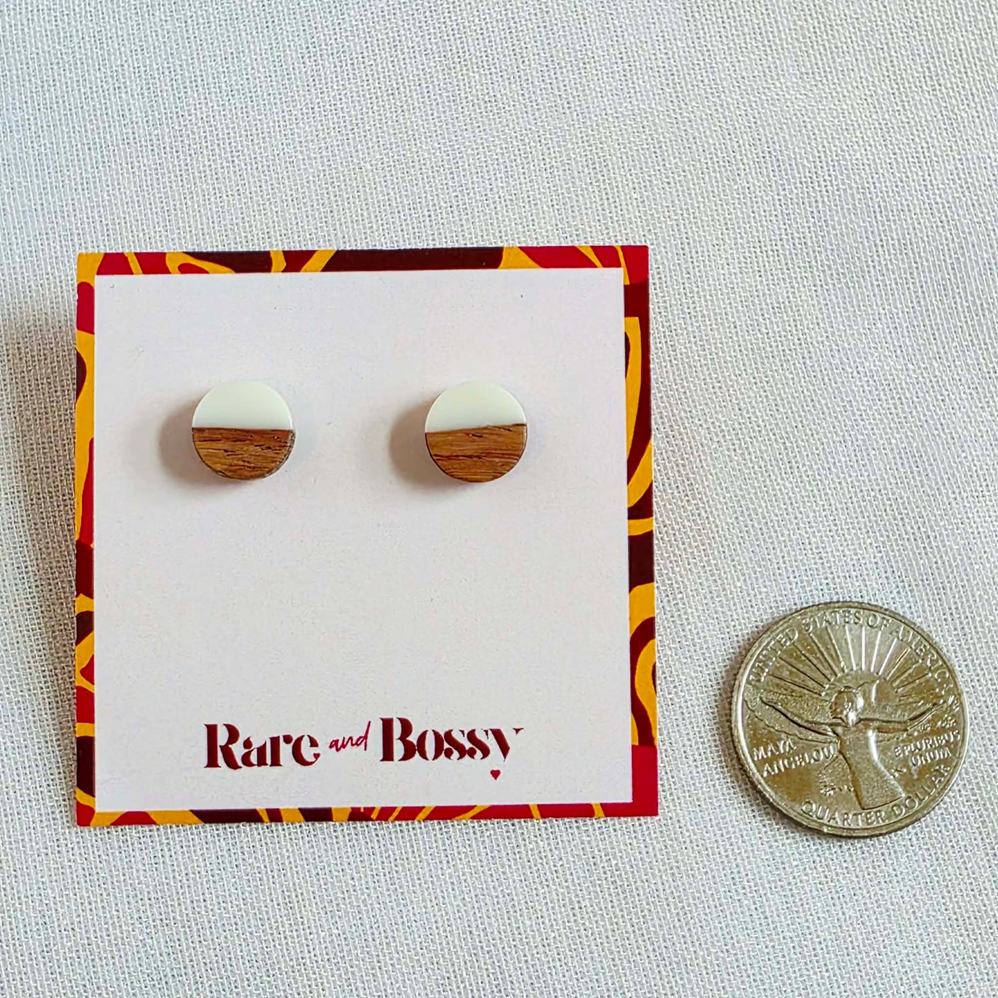 White Circle Studs