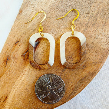 Ivory Open Rectangle Dangles