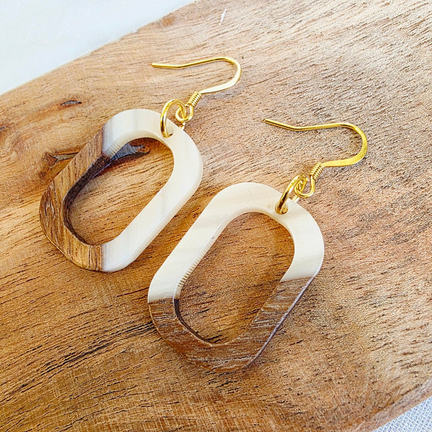 Ivory Open Rectangle Dangles