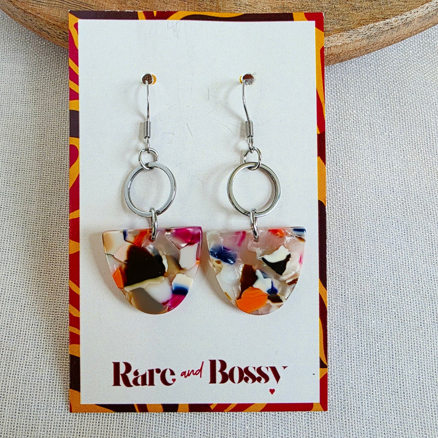 Multicolor Half Circle Dangles