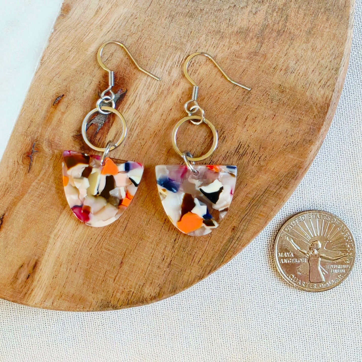Multicolor Half Circle Dangles