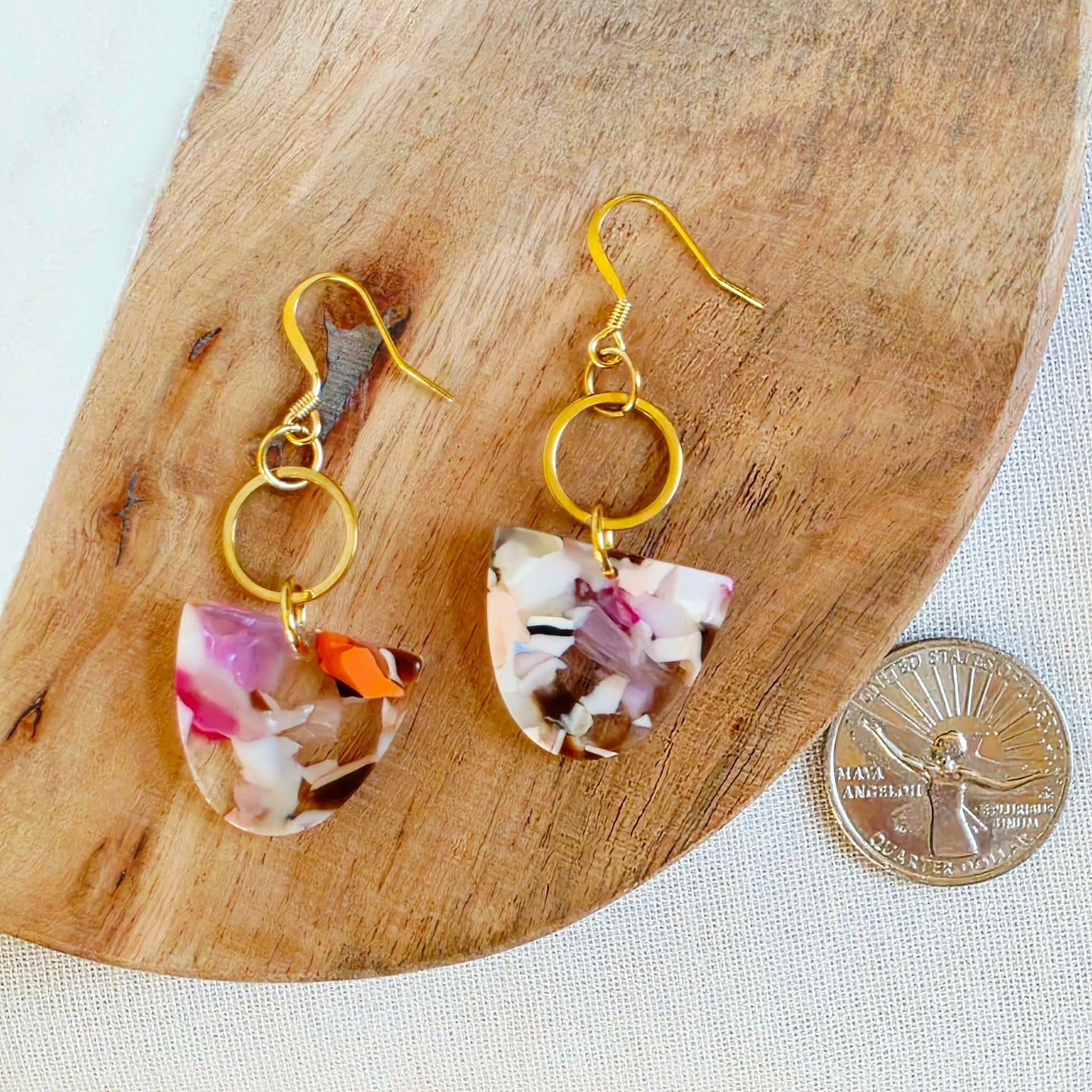 Multicolor Half Circle Dangles
