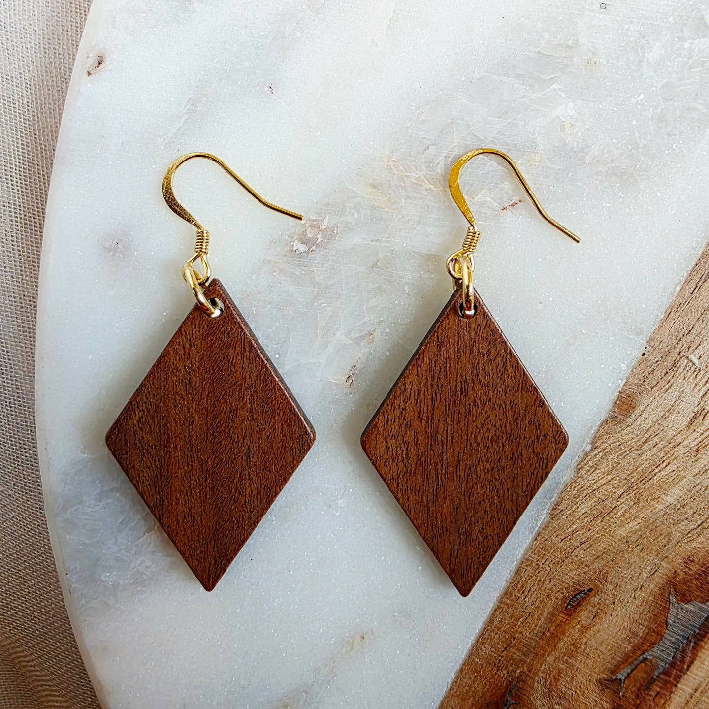 Walnut Diamond Dangles
