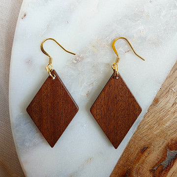 Walnut Diamond Dangles