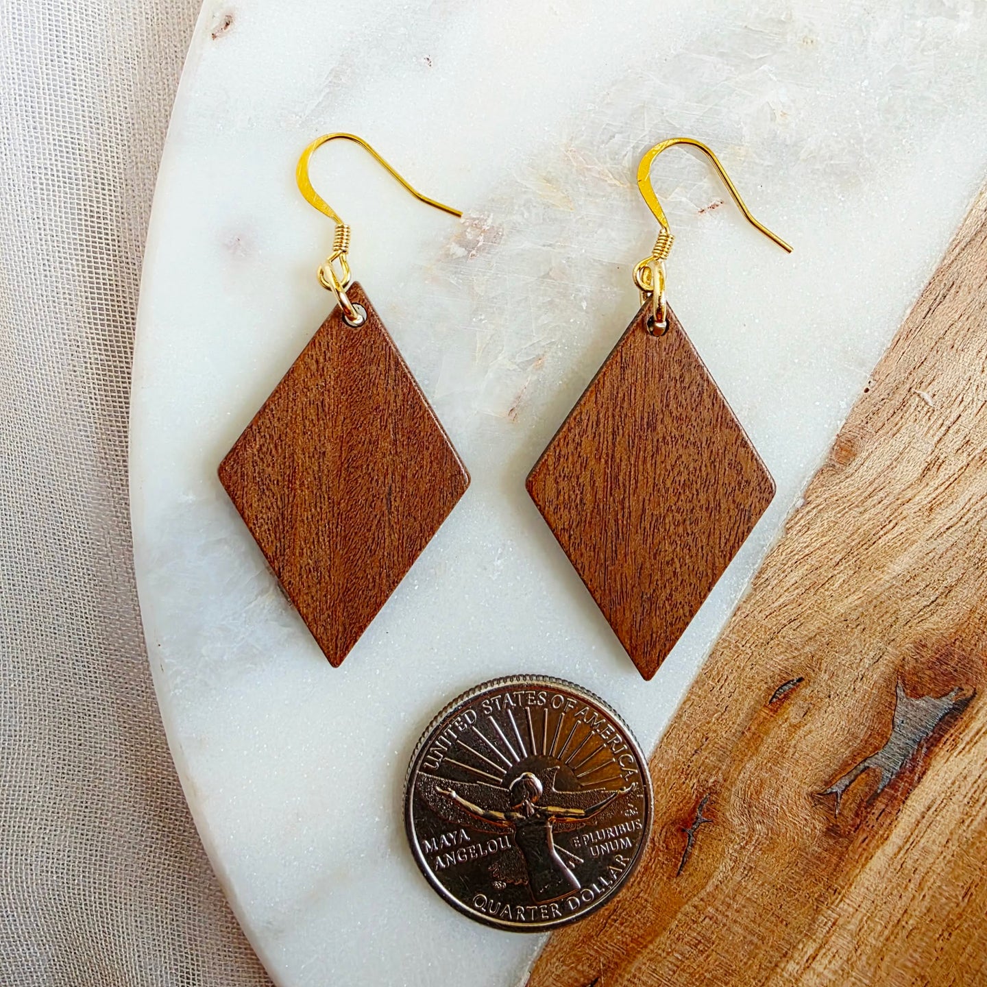 Walnut Diamond Dangles