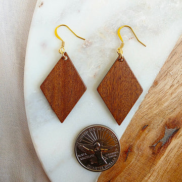 Walnut Diamond Dangles