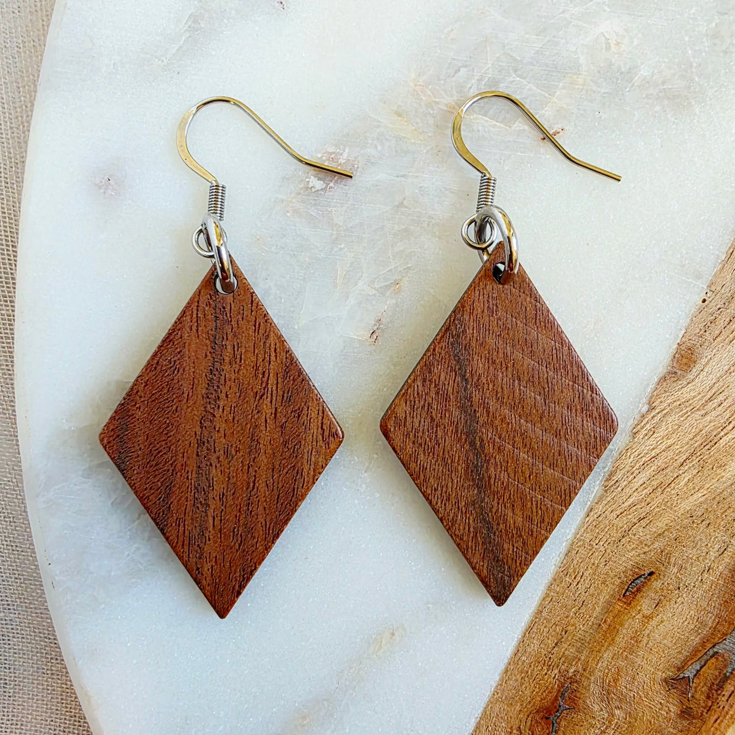 Walnut Diamond Dangles