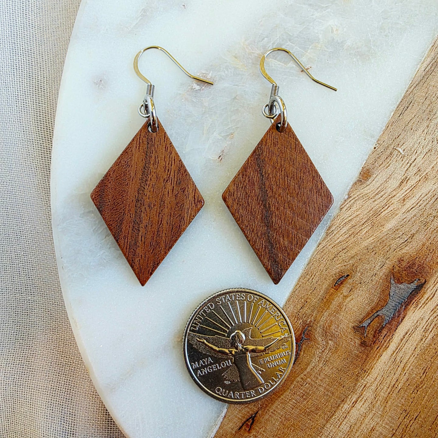 Walnut Diamond Dangles