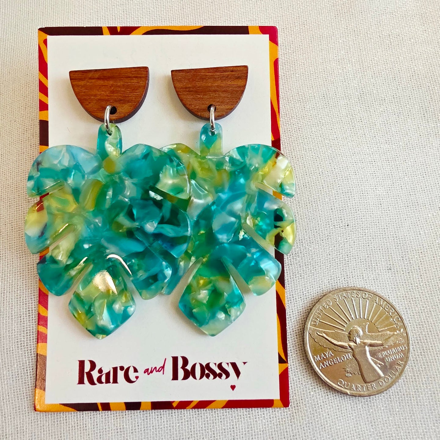 Green Leaf Walnut Dangles