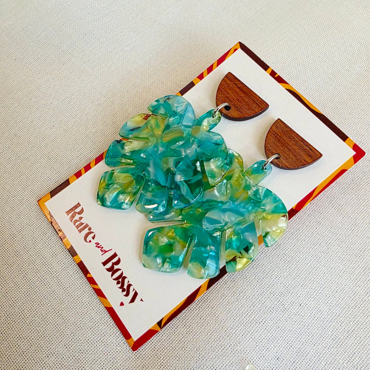 Green Leaf Walnut Dangles