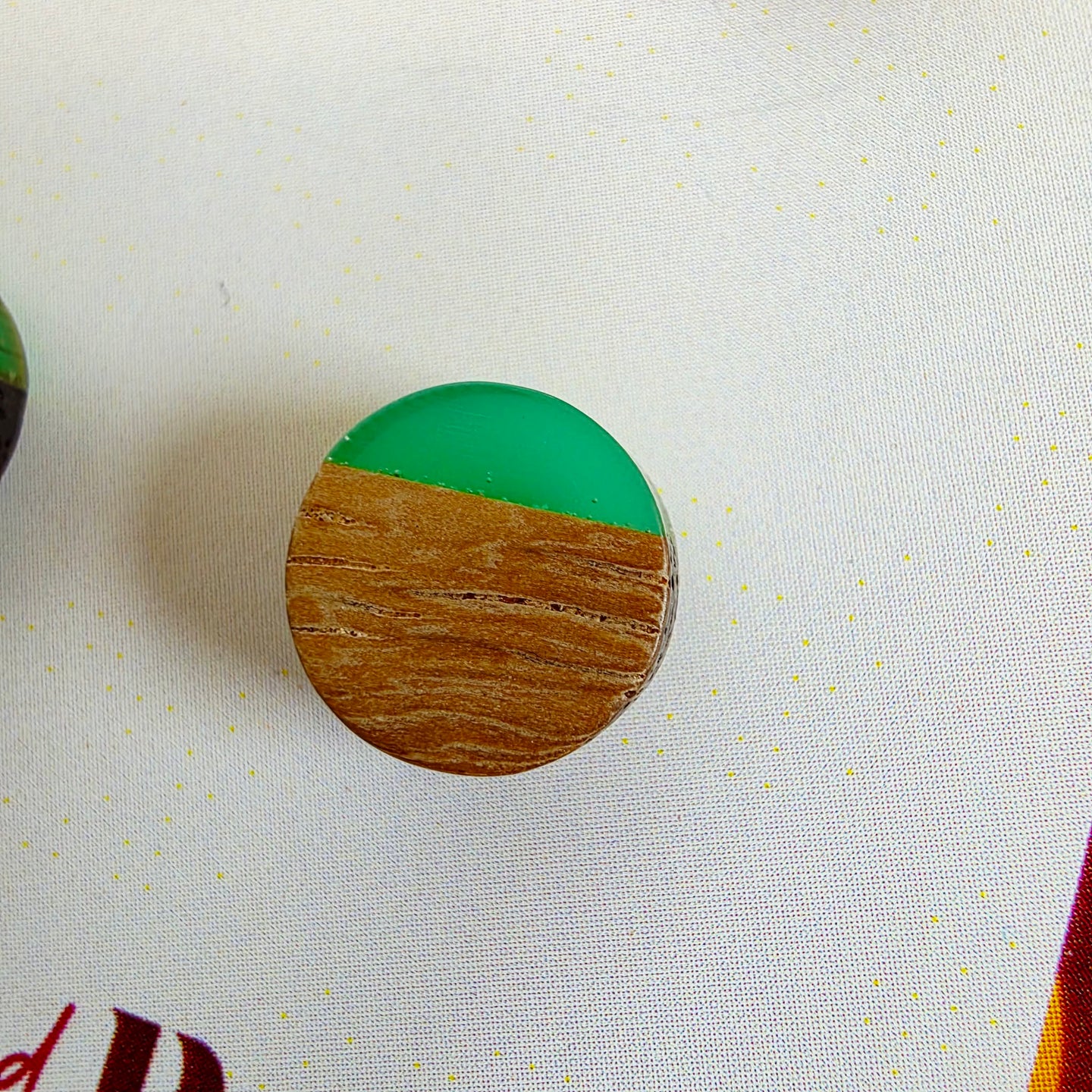 Green Oval Dangles+Studs Duo