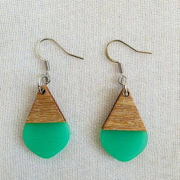 Aqua Teardrop Dangles