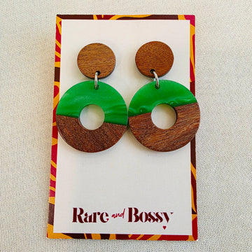 Green Open Circle Dangles