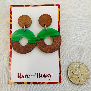 Green Open Circle Dangles