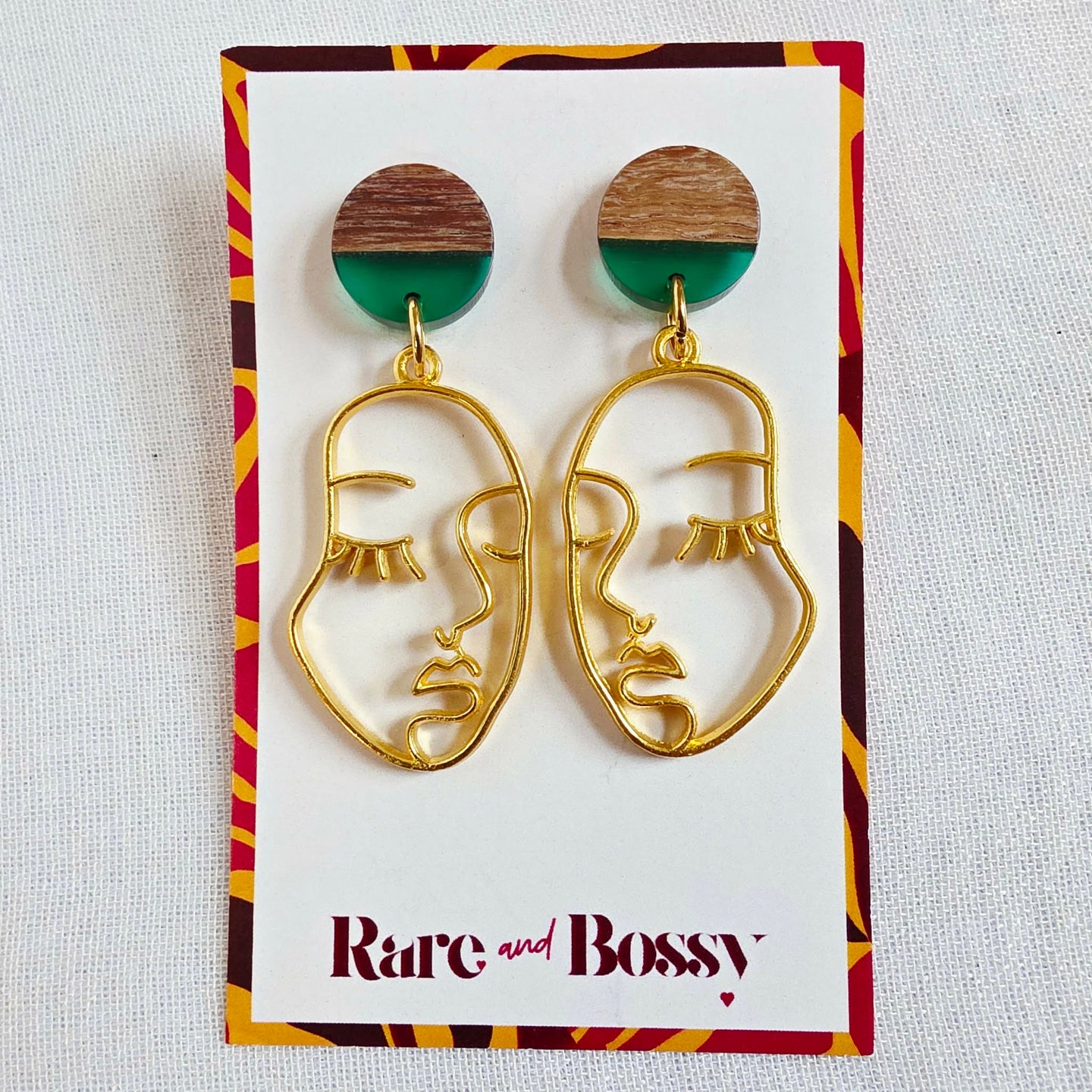 Green Top Face Dangles