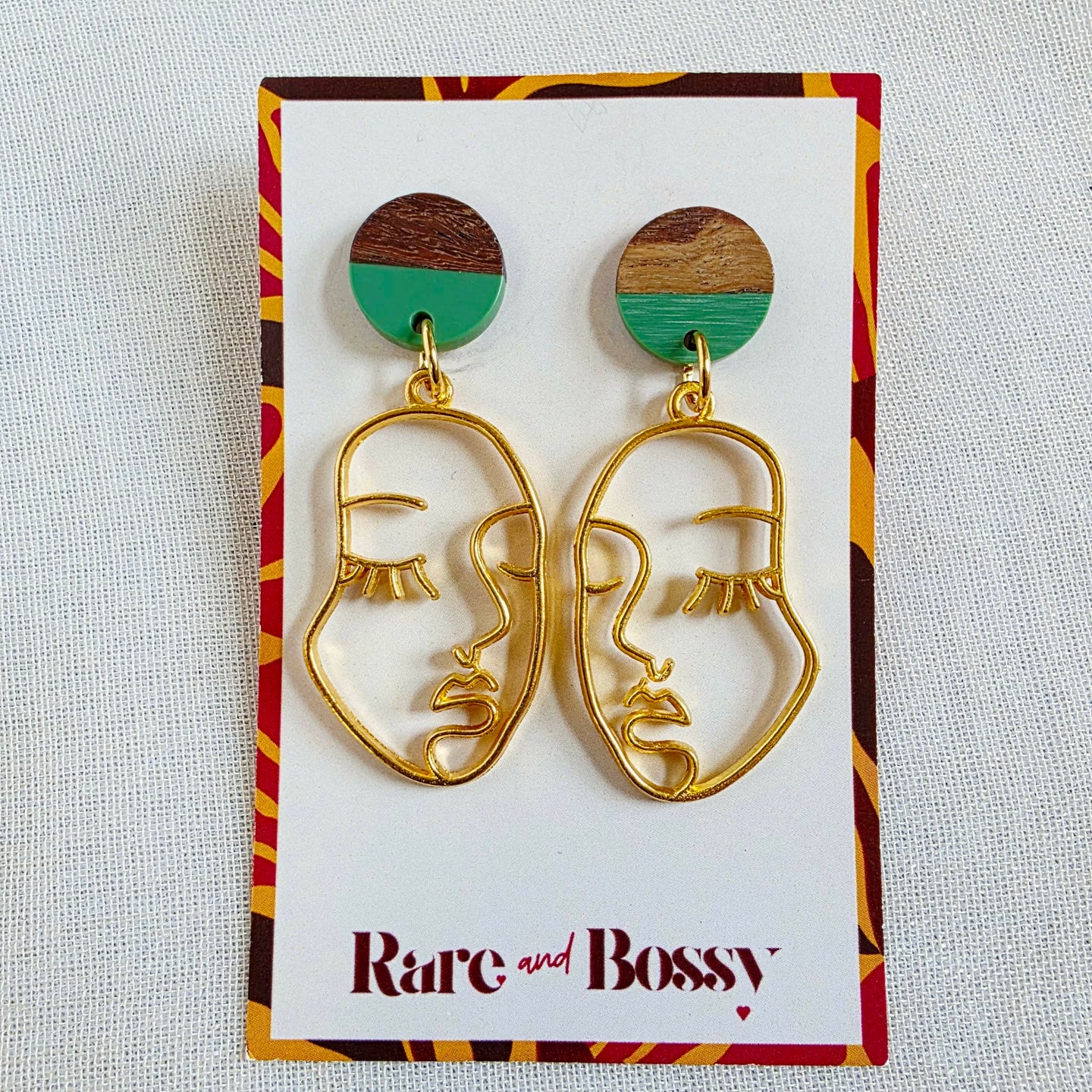 Green Top Face Dangles
