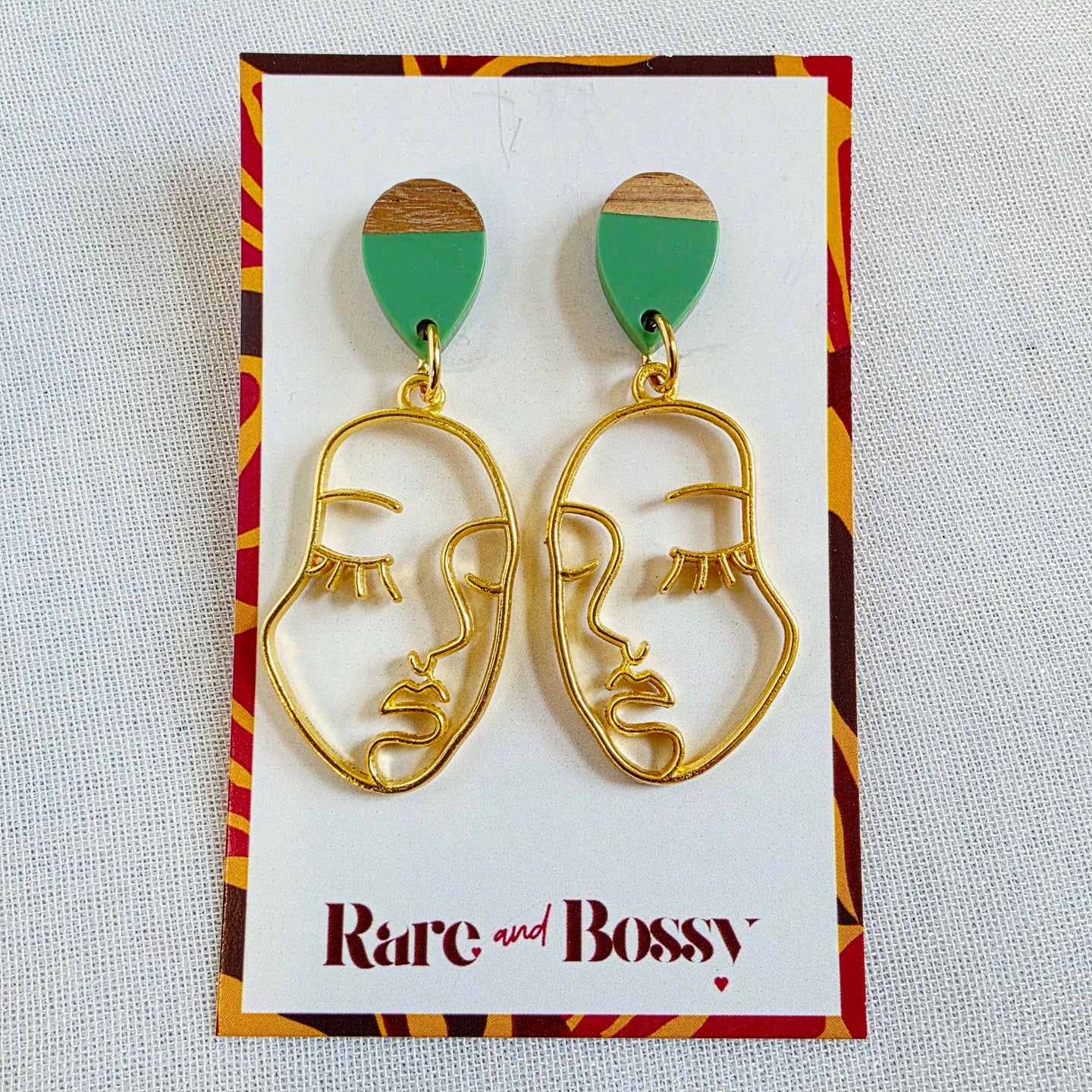 Green Top Face Dangles