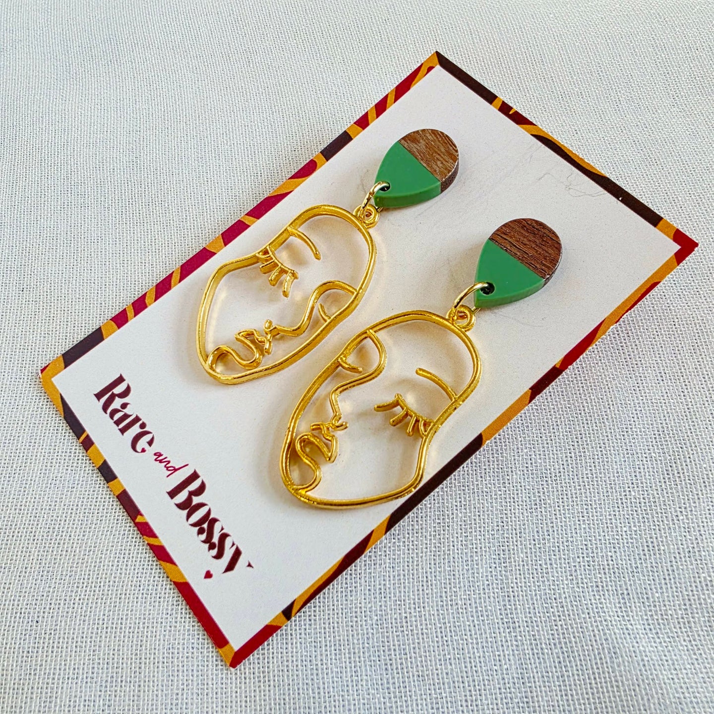Green Top Face Dangles