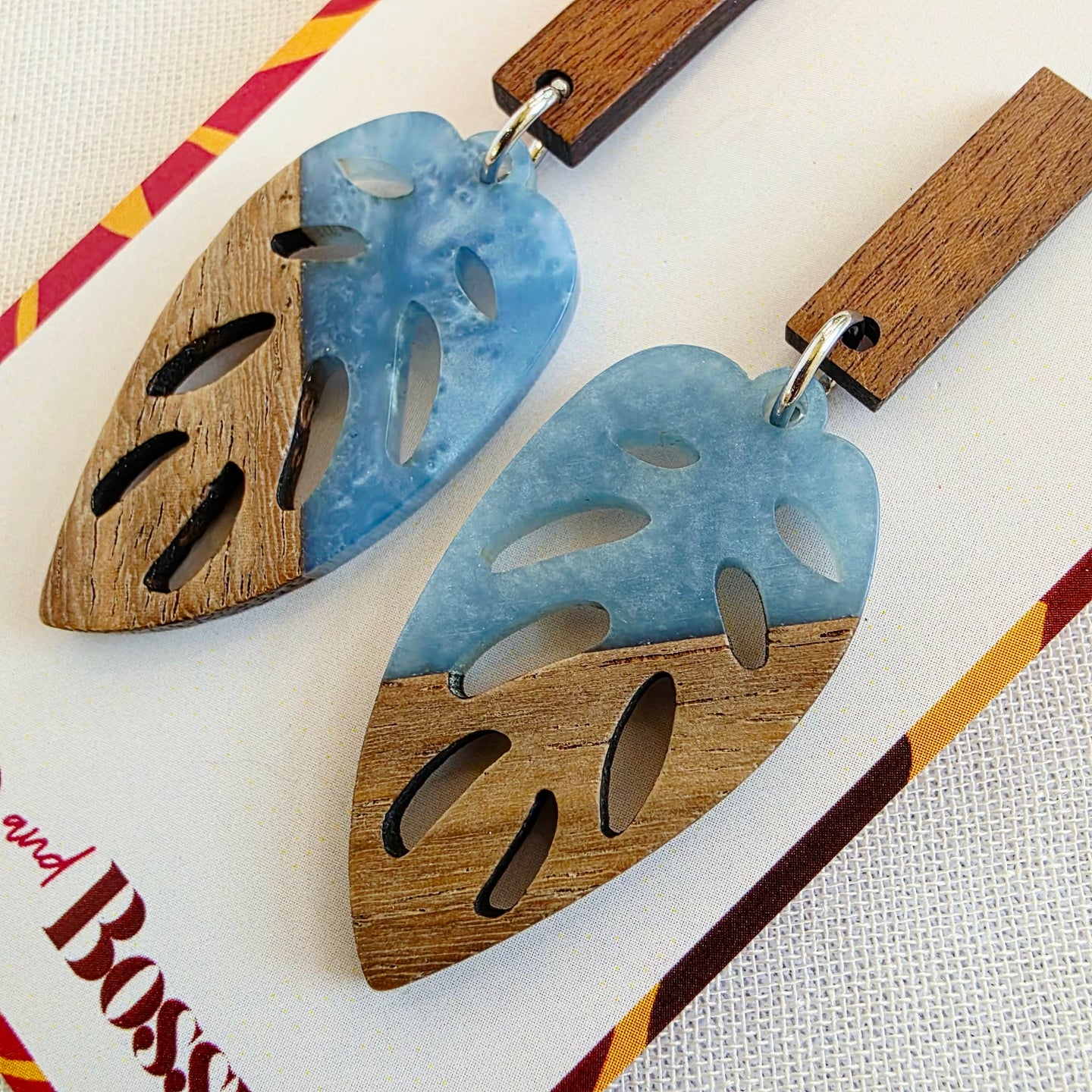 Blue Leaf Walnut Dangles