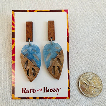Blue Leaf Walnut Dangles