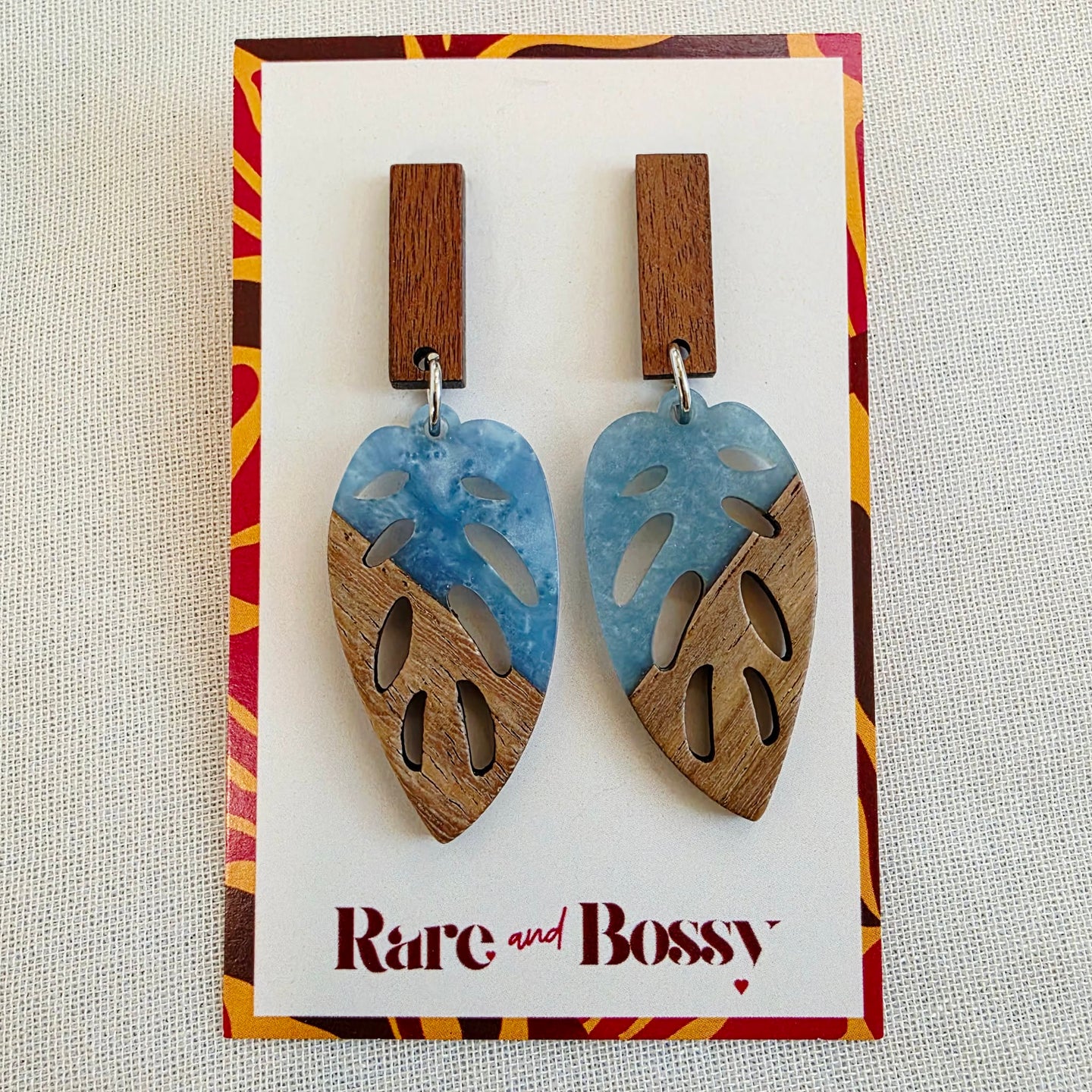 Blue Leaf Walnut Dangles
